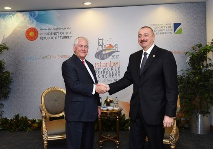 İlham Əliyevin ABŞ-ın dövlət katibi ilə görüşü olub