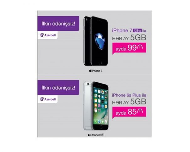 Azercell-dən yeni iPhone 7 və iPhone 6S Plus kampaniyaları