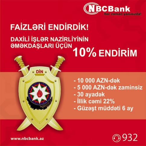 Polislər üçün ENDİRİMLİ kredit