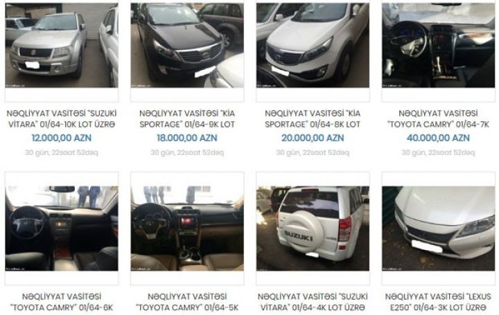 Bankların əmlakları satışa çıxarıldı - 23 AVTOMOBİL