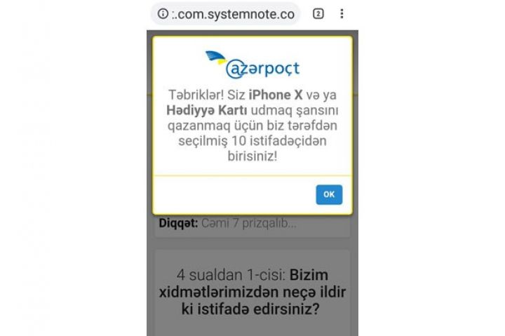 Kart hesblarını mənimsəmək üçün fırıldaq - XƏBƏRDARLIQ