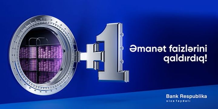 "Bank Respublika" əmanət faizlərini 1% artırdı!