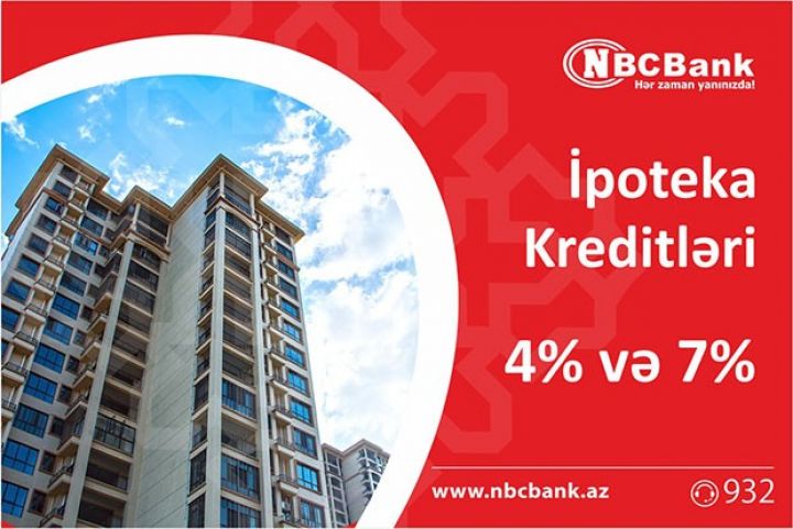 İpoteka krediti üçün NBC Bankın "Nəsimi" filalına yaxınlaşa bilərsiniz