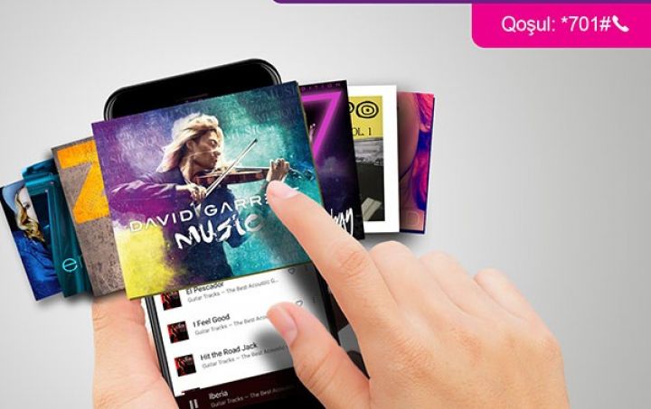Azercell Plus Musiqi xidməti ilə hər gün milyonlarla mahnılar smartfonunuzda ®