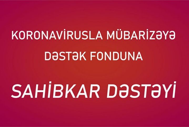 “Mətanət A” şirkətindən koronovirusla mübarizəyə 50 min manatlıq dəstək