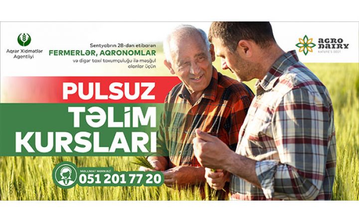 Kənd təsərrüfatı üzrə təlim kursları - İŞTİRAK PULSUZ OLACAQ