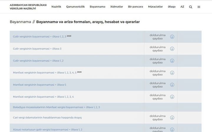 Bəyannamələrin tərtibi ilə bağlı yeni qaydalar müəyyənləşib