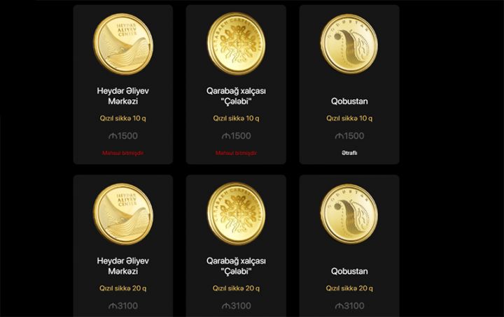 Azərbaycanda hədiyyəlik qızıl sikkələr və külçələr alanlar artıb