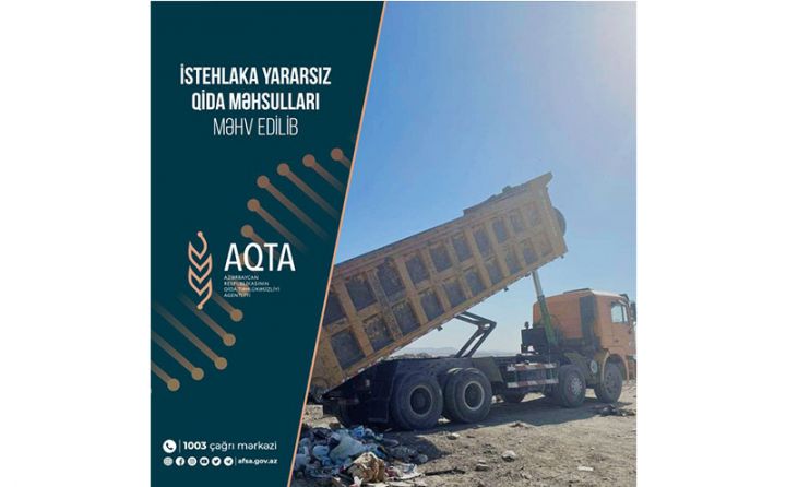 Təxminən 4,4 ton süd məhsullarının xammal və qatqıları məhv edilib