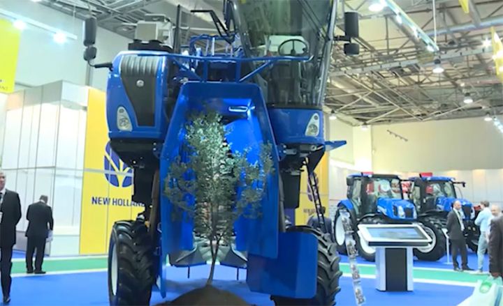 Sərgidə daha bir maraqlı texnika - zeytunyığan kombayn