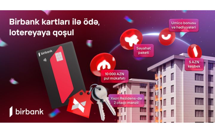 Birbank kartı ilə ödəniş et, 2 otaqlı mənzil qazan