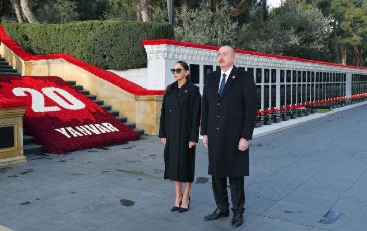 Prezident və birinci xanım Şəhidlər xiyabanını ziyarət ediblər