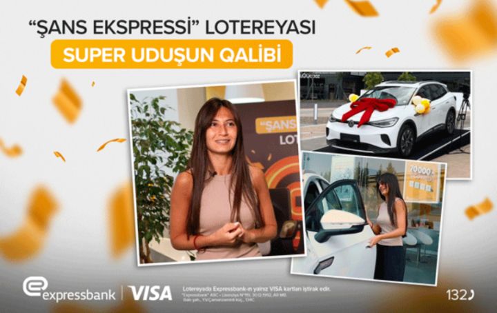 Expressbank lotereyanın qalibinə avtomobil təqdim etdi