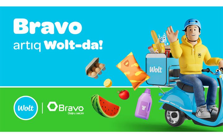 BRAVO-dan WOLT-la sürətli çatdırılma! ALIŞ-VERİŞ QAPINIZDA!