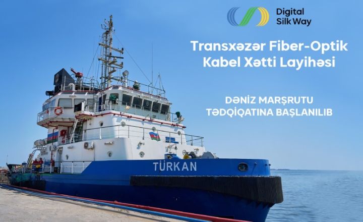 Transxəzər Fiber-Optik Kabel Xətti üzrə dəniz marşrutu tədqiqatına başlanılıb