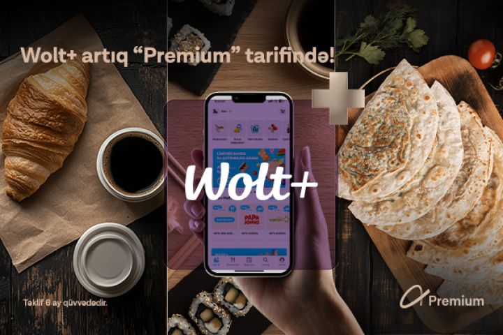 Azercell-dən “Premium” tarif istifadəçilərinə 6 aylıq pulsuz “Wolt+” abunəliyi!