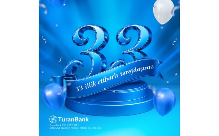 TuranBank 33 yaşını qeyd edir