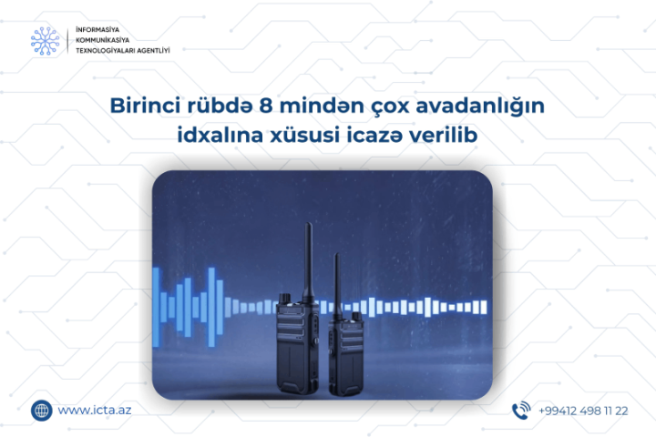 Cari ilin ilk rübündə 8 mindən çox avadanlığın idxalına xüsusi icazə verilib