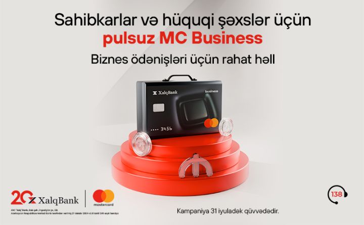 Xalq Bankdan sahibkar və hüquqi şəxslərə Mastercard Business kartı hədiyyə!