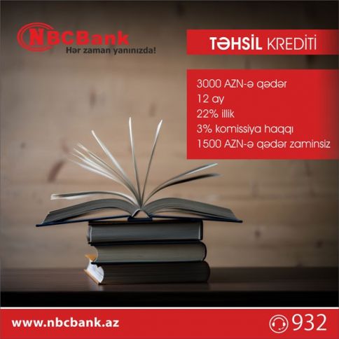 NBCBank-dan endirimli təhsil krediti