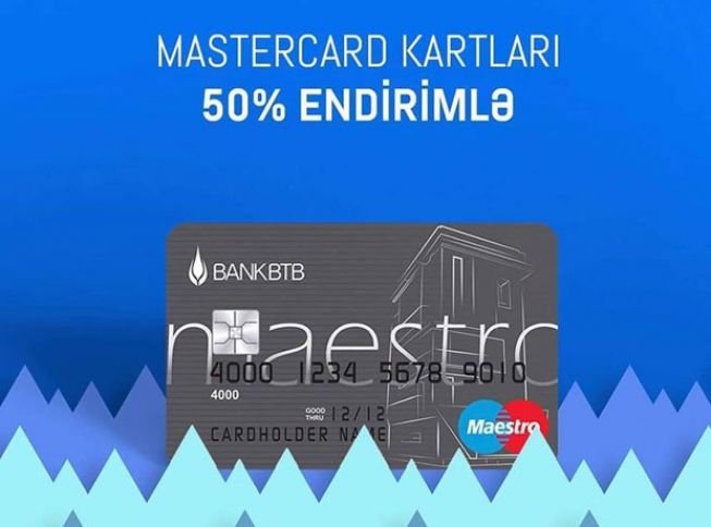 Mastercard ödəniş kartları 50% endirimlə!