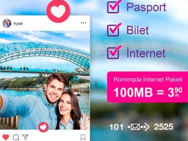 Azercell-dən yeni Günlük Rominq İnternet paketi cəmi 3,90 AZN-a!