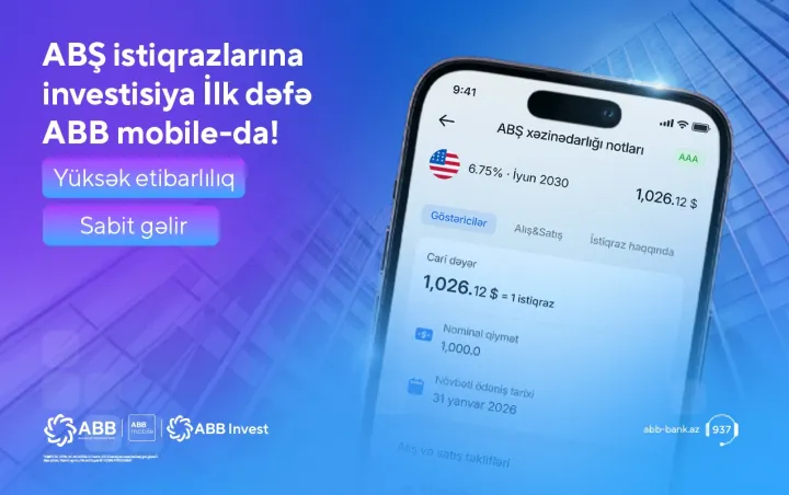ABB mobile tətbiqində ABŞ istiqrazlarına investisiya imkanı!