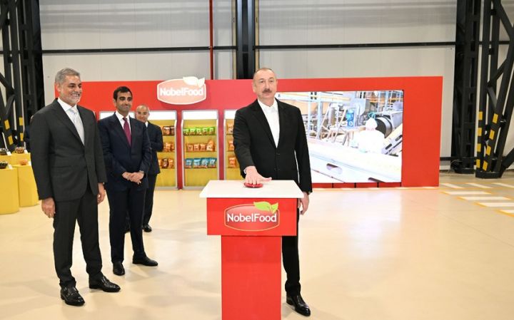 Prezident qəlyanaltı məhsullarının istehsalı zavodunun açılışında iştirak edib