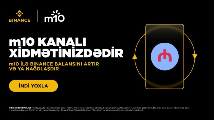 m10 və Binance Azərbaycanda birbaşa kripto-fiat əməliyyatlarını davam etdirir - BİRGƏ AÇIQLAMA